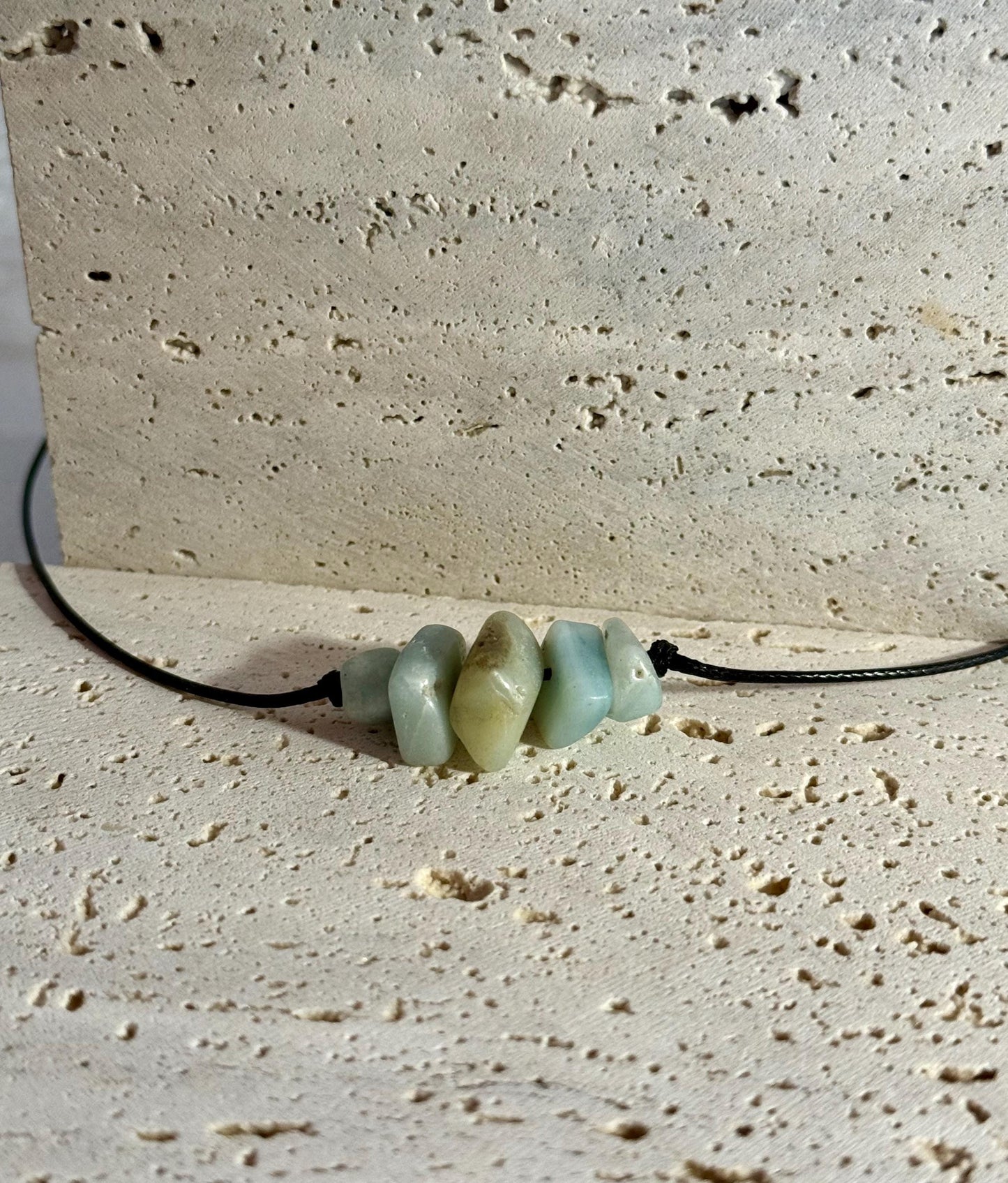 ONLY ONE, Choker Necklace, Gift for Her, Amazonite Necklace, Steel Necklace, Crystal Choker, Crystal Necklace, Chips Choker, Healing