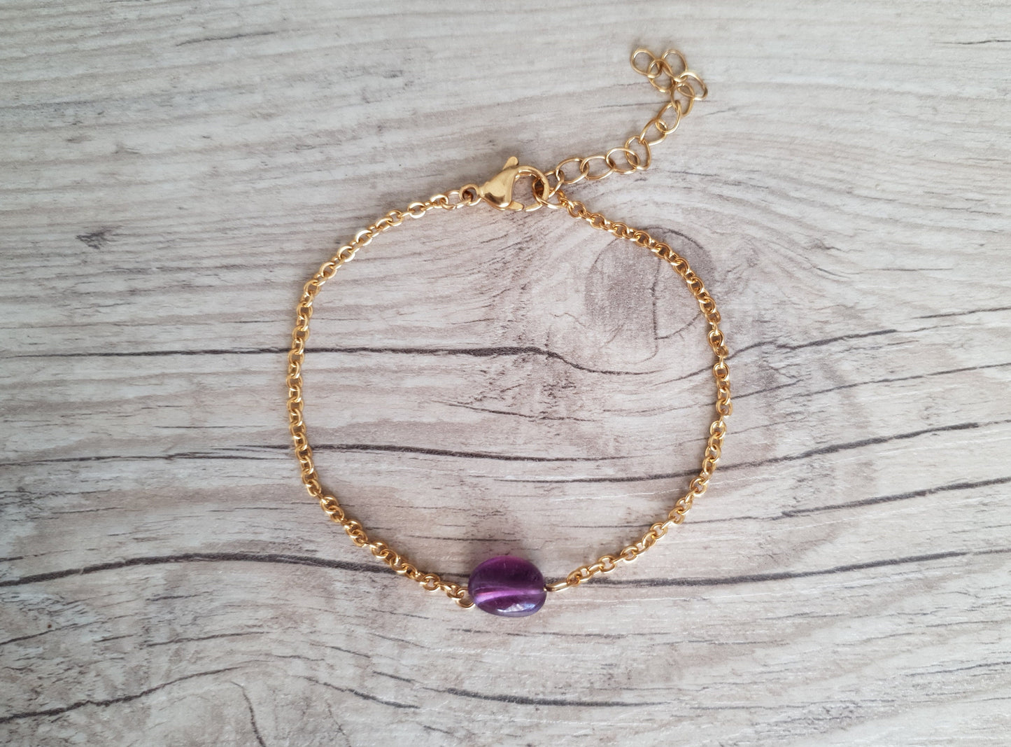 Amethyst Anklet, Gold Anklet, Silver Anklet, Purple Anklet, Ankle Bracelet, February Birthstone, Crystal Anklet, Gemstone Anklet, Birthday
