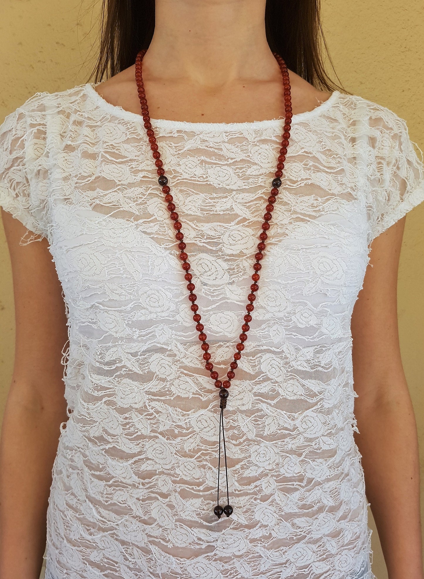 Carnelian Mala, Garnet Mala, 108 Mala, 108 Mala Bracelet, Red Mala Beads, 108 Mala Beads, 108 Prayer Beads, Boho Necklace, Knotted Mala Bead