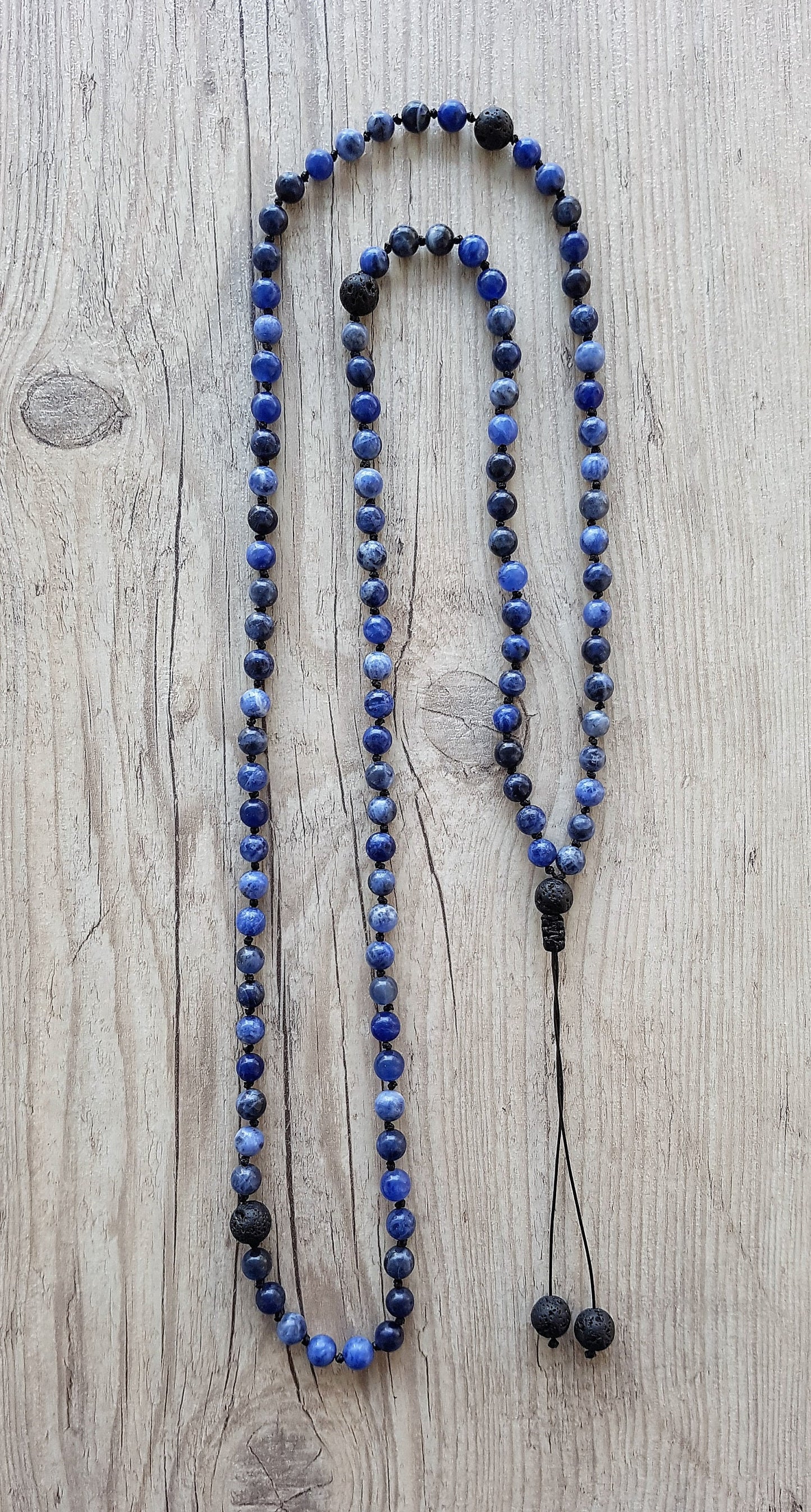 Sodalite Mala, Volcanic rock Mala, 108 Mala, 108 Mala Necklace, 108 Mala Bracelet, 108 Men Mala, 108 Mala Beads, 108 Prayer Beads, 108 Women