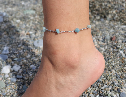 Amazonite Anklet, Gold Anklet, Silver Anklet, Crystal Anklet, Gemstone Anklet, Ankle Bracelet, Boho Anklet, Beach Anklet, Summer Anklet