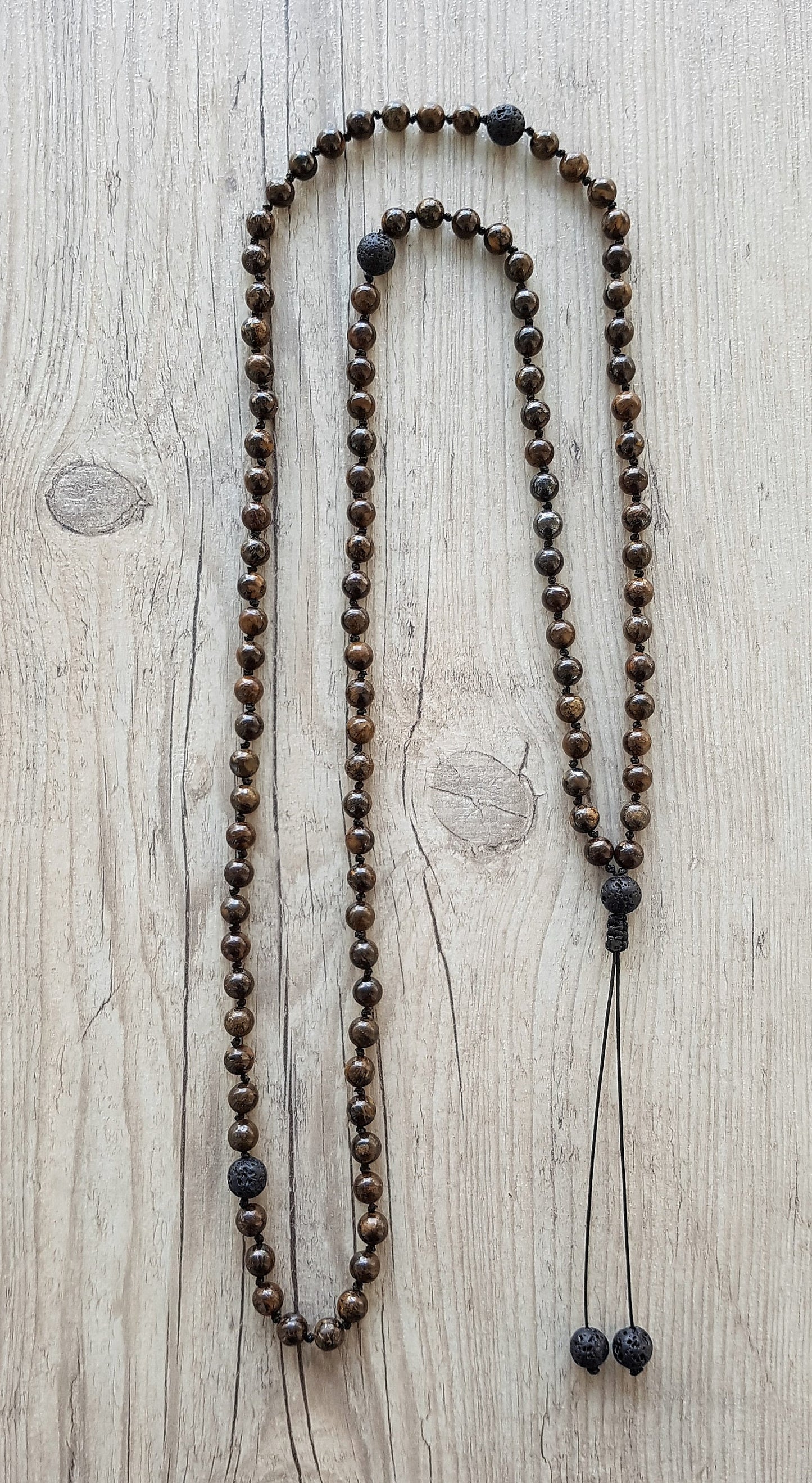 Bronzite Mala, Volcanic rock Mala, 108 Mala, 108 Mala Necklace, 108 Mala Bracelet, 108 Men Mala, 108 Mala Beads, 108 Prayer Beads, 108 Women