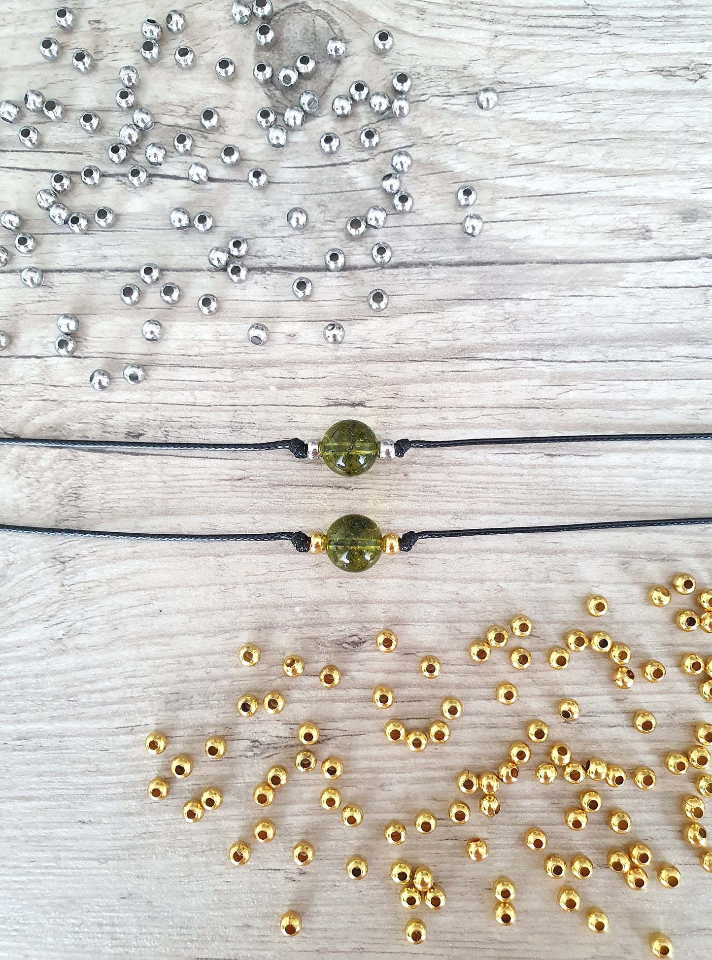 Peridot Choker, Peridot Necklace, Gold Plated Beads, Steel Beads, Gemstone Choker, Gemstone Necklace, Cord Necklace, Minimalistic Jewel