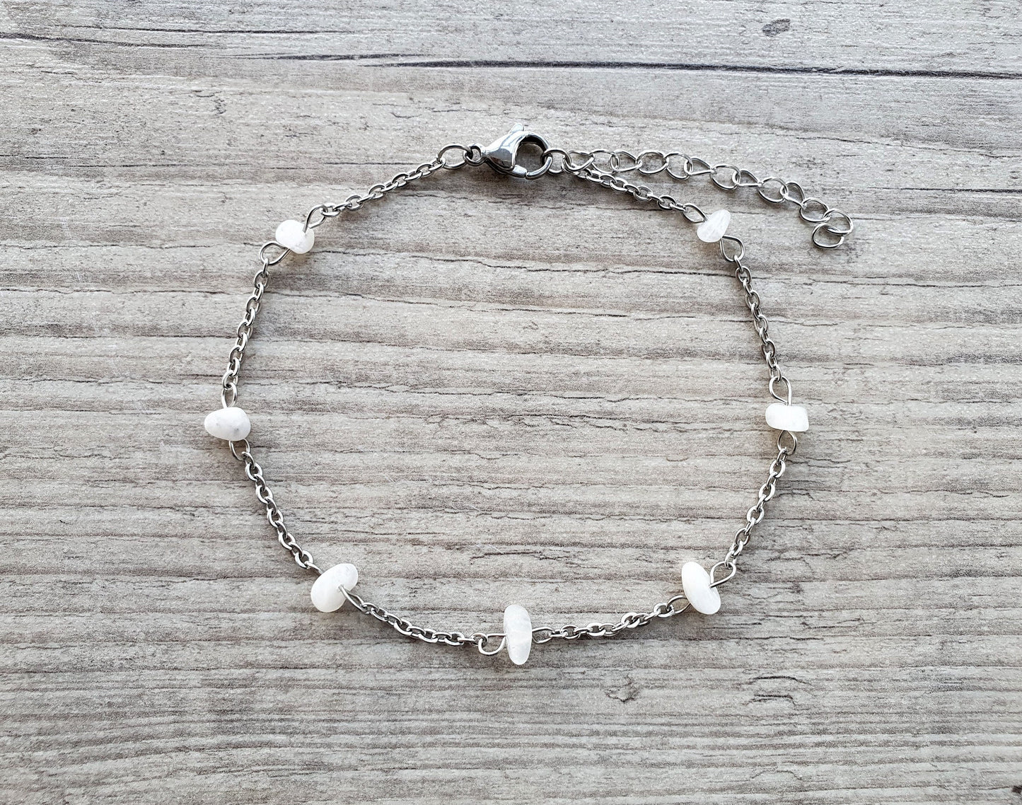 Moonstone Anklet, Gold Anklet, Silver Anklet, Crystal Anklet, Gemstone Anklet, Ankle Bracelet, Boho Anklet, Beach Anklet, Summer Anklet