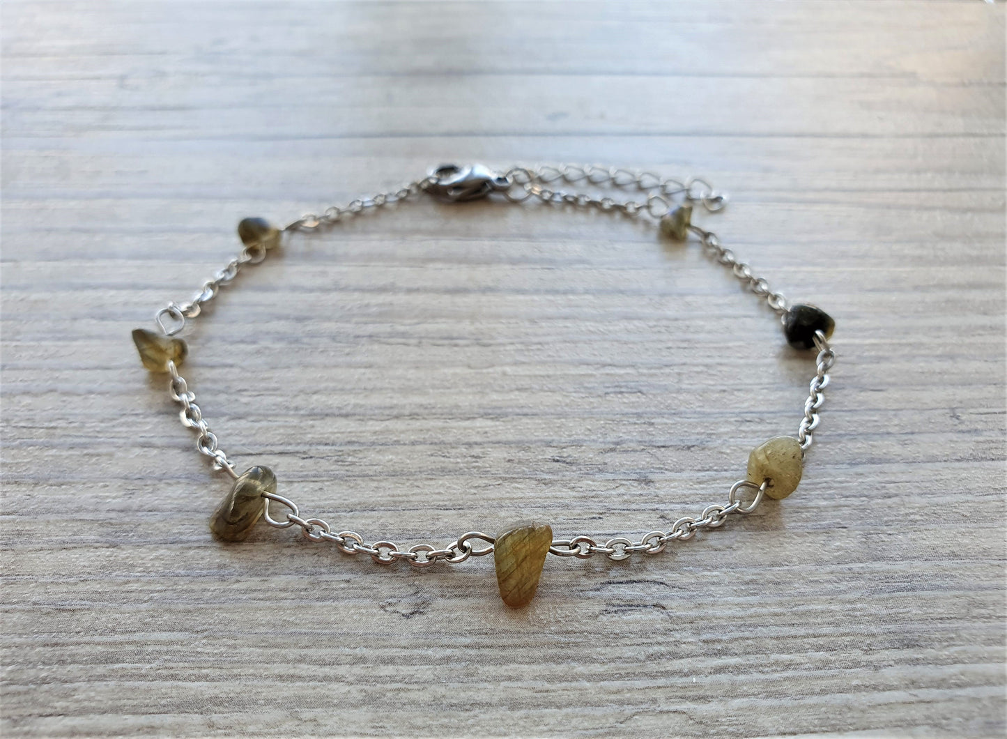 Labradorite Anklet, Silver Anklet, Crystal Anklet, Gemstone Anklet, Ankle Bracelet, Boho Anklet, Beach Anklet, Summer Anklet, Chips Anklet