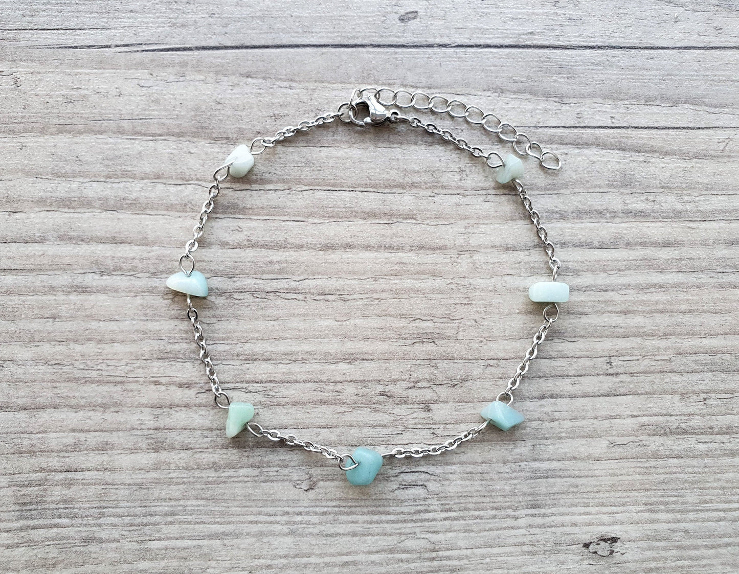 Amazonite Anklet, Gold Anklet, Silver Anklet, Crystal Anklet, Gemstone Anklet, Ankle Bracelet, Boho Anklet, Beach Anklet, Summer Anklet