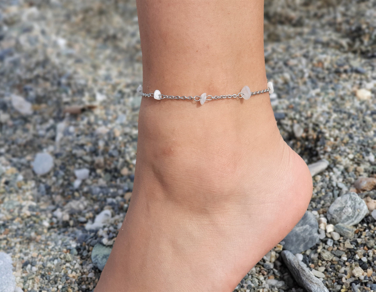 Moonstone Anklet, Gold Anklet, Silver Anklet, Crystal Anklet, Gemstone Anklet, Ankle Bracelet, Boho Anklet, Beach Anklet, Summer Anklet