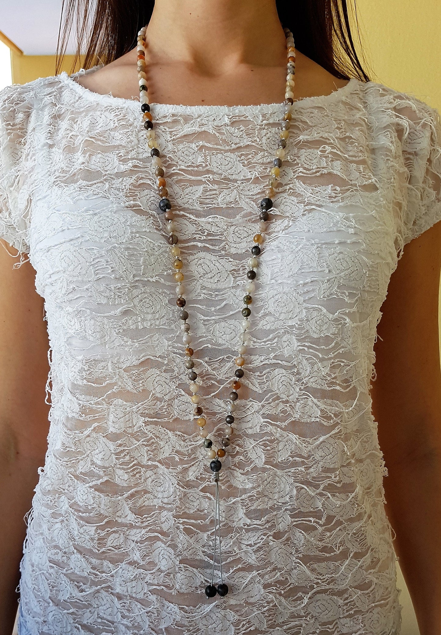 Bamboo Agate Mala, Labradorite Mala, 108 Mala, 108 Mala Necklace, 108 Mala Bracelet, 108 Men Mala, 108 Mala Beads, 108 Prayer Beads, 108