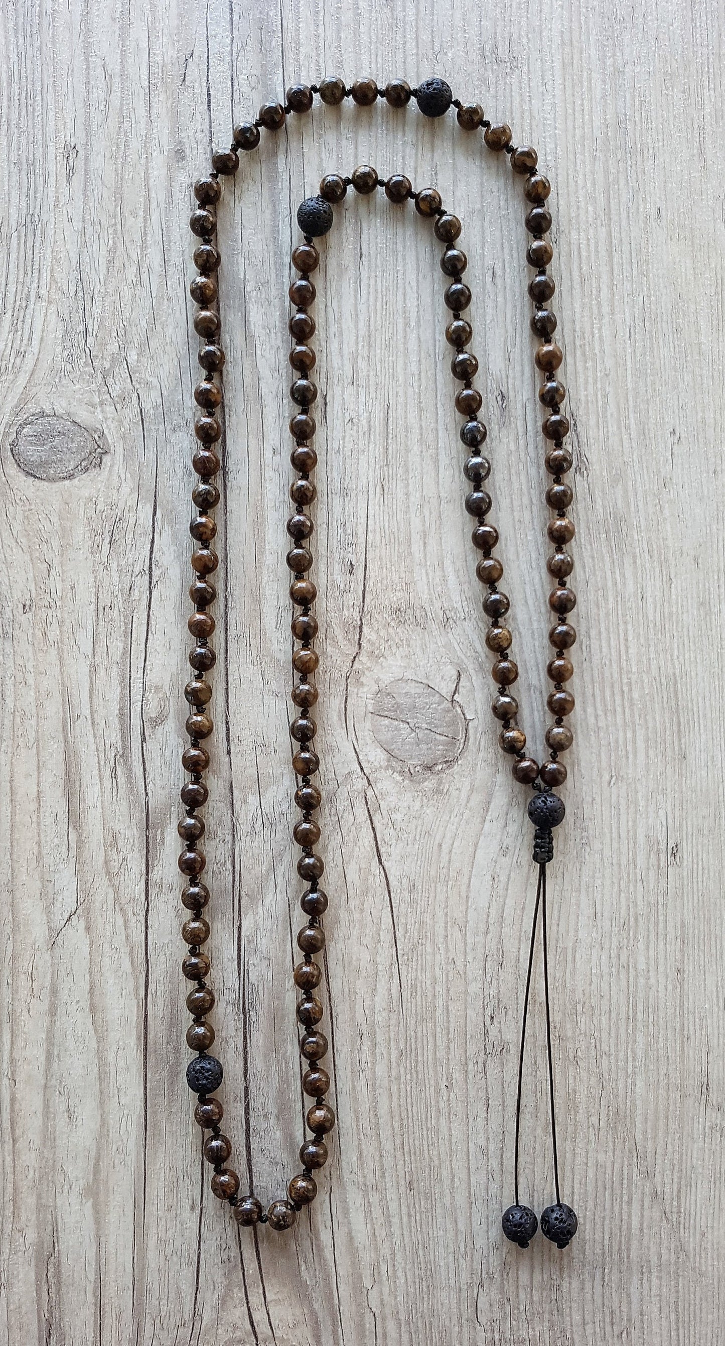 Bronzite Mala, Volcanic rock Mala, 108 Mala, 108 Mala Necklace, 108 Mala Bracelet, 108 Men Mala, 108 Mala Beads, 108 Prayer Beads, 108 Women