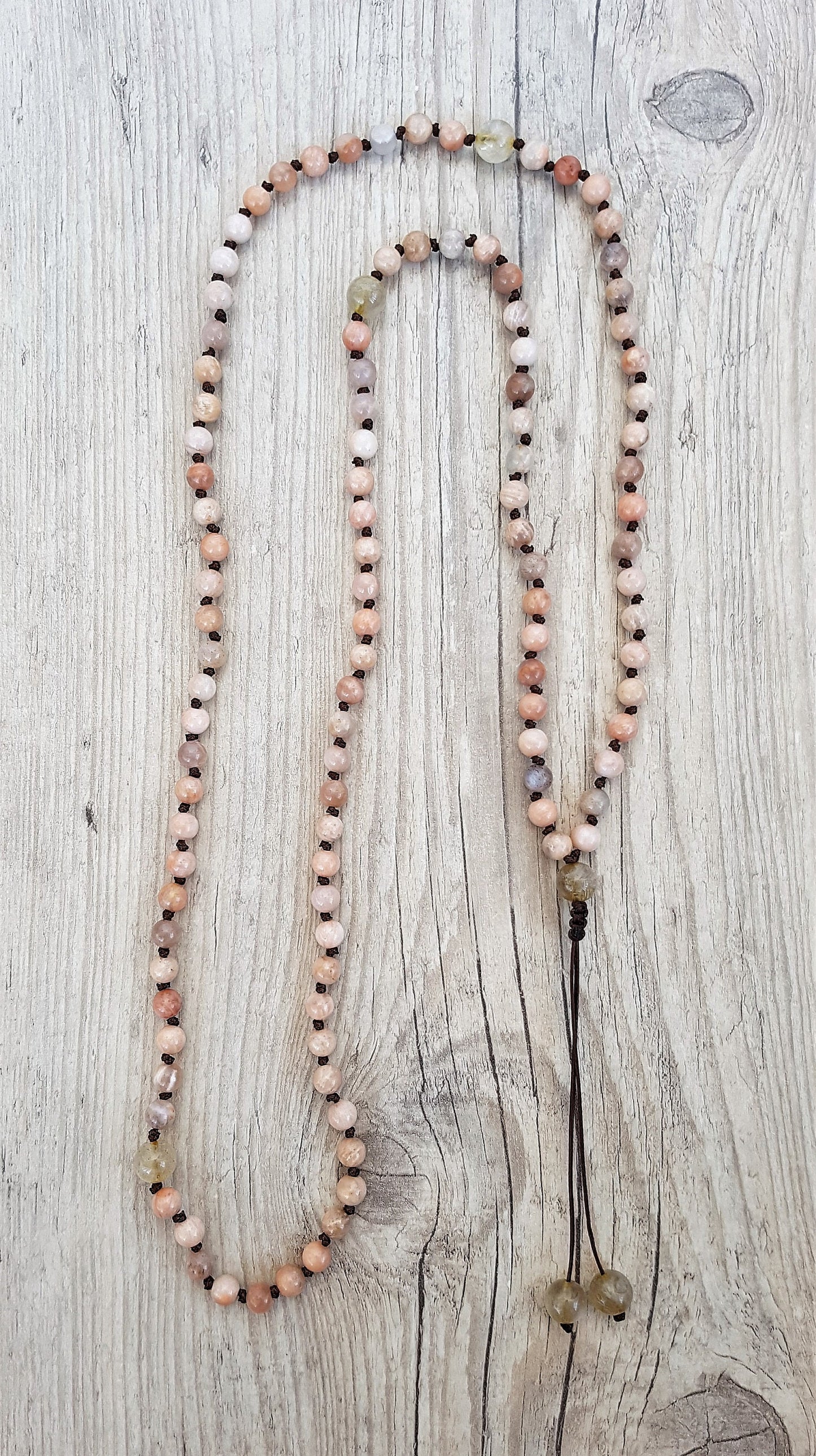 Moonstone Mala, Rutilated Quartz, 108 Mala, 108 Mala Necklace, 108 Mala Bracelet, 108 Men Mala, 108 Mala Beads, 108 Prayer Beads, 108 Women