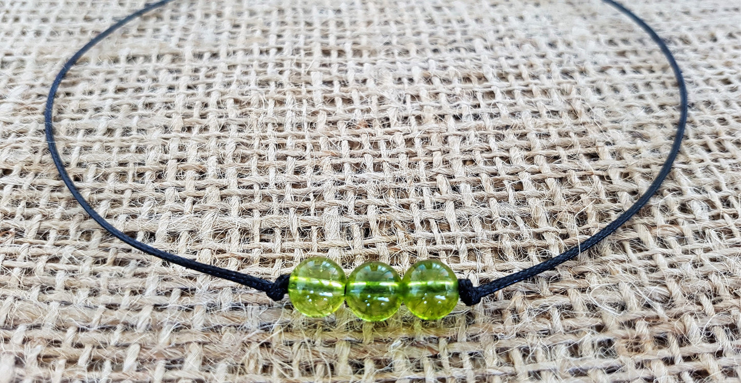 Peridot Choker, Gemstone Choker, Boho Choker, Bohemian Choker, Healing Stones, Thin Green Choker, Cute Choker, Choker Necklace, Simple Green