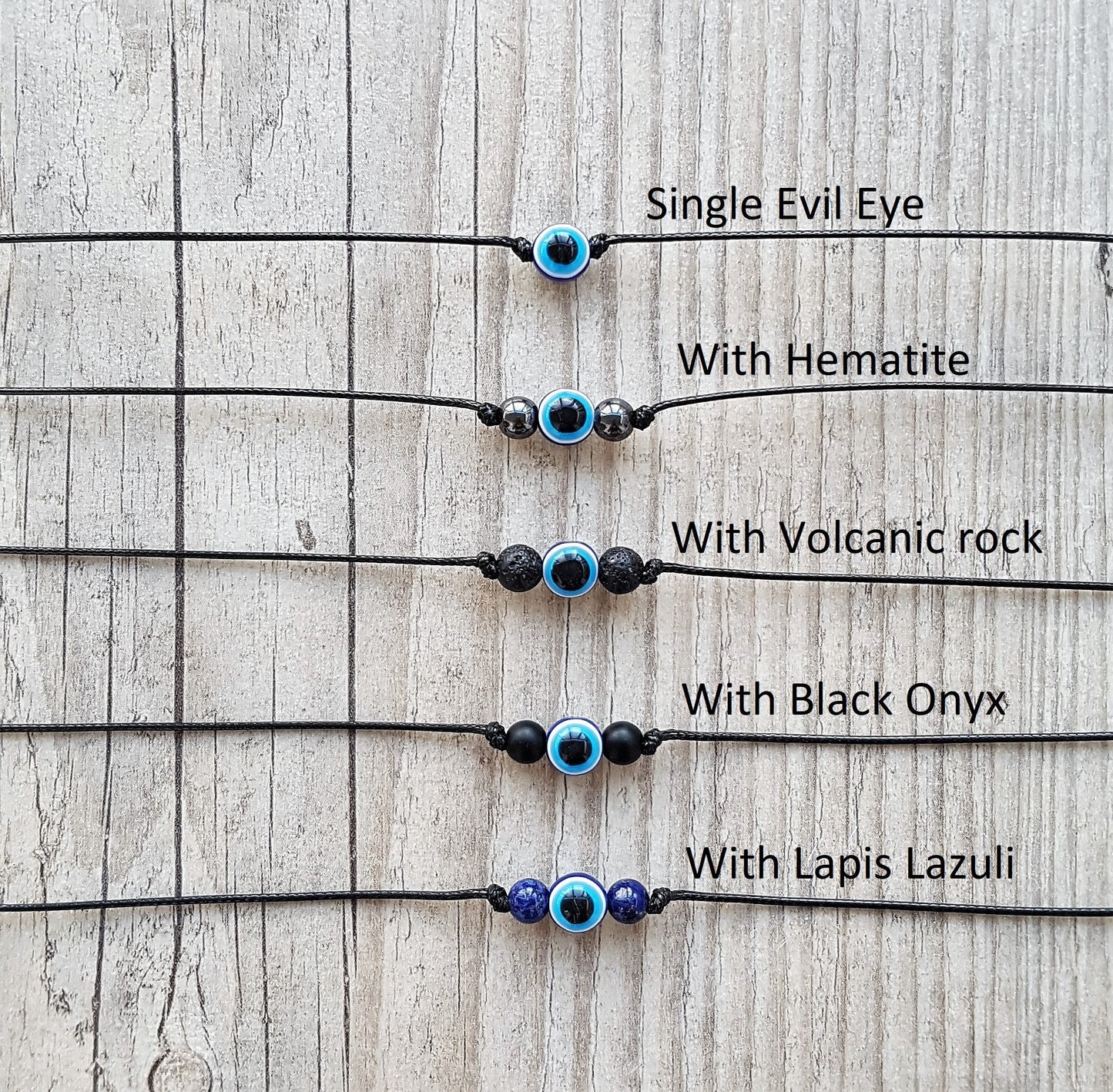 Evil Eye Choker, Evil Eye Necklace, Black Onyx Choker, Hematite Choker, Gemstone Choker, Boho Choker, Bohemian Choker, Thin Black Choker