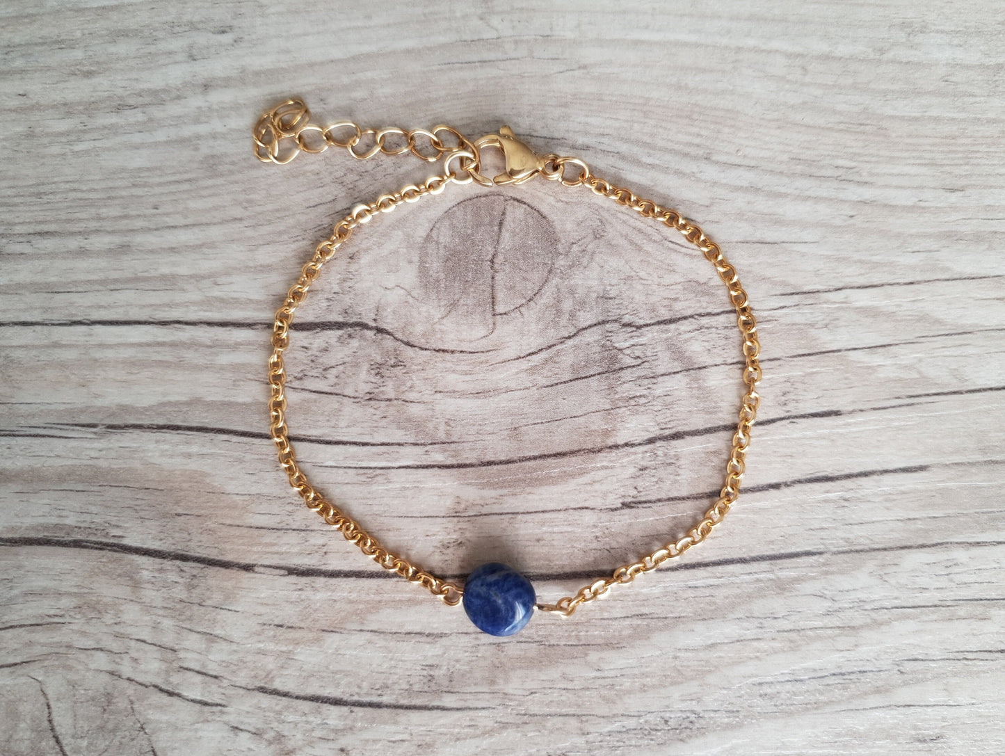 Sodalite Anklet, Gold Anklet, Silver Anklet, Blue Anklet, Ankle Bracelet, November Birthstone, Crystal Anklet, Gemstone Anklet, Birthday