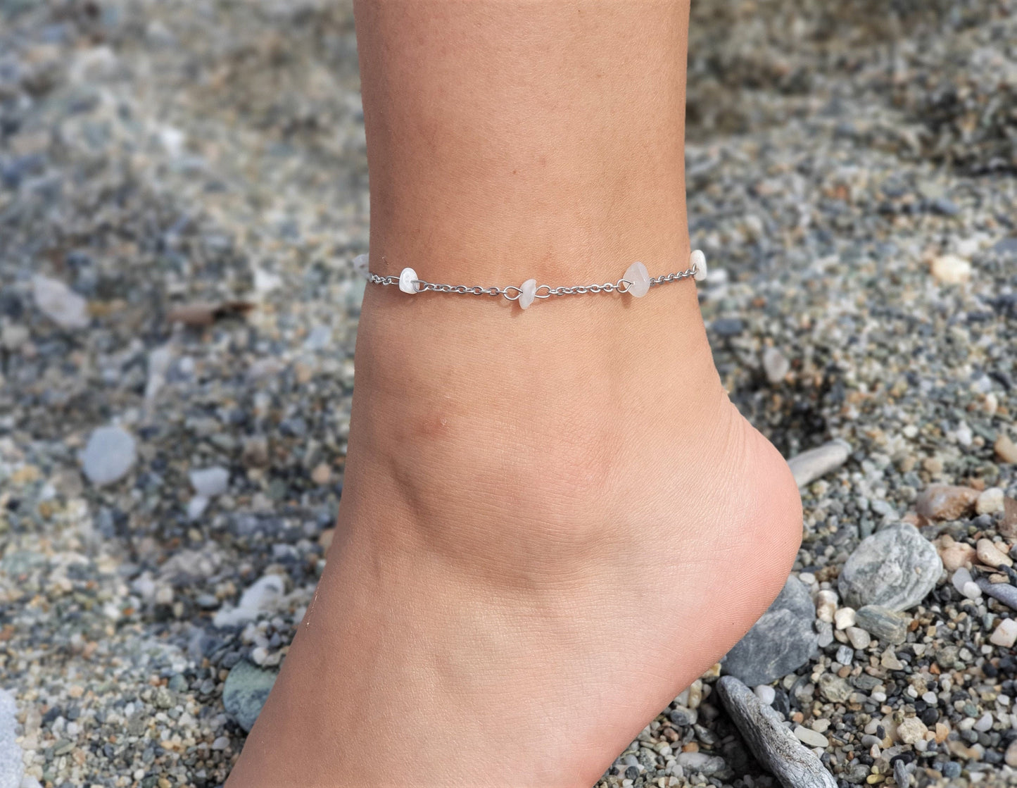 Moonstone Anklet, Gold Anklet, Silver Anklet, Crystal Anklet, Gemstone Anklet, Ankle Bracelet, Boho Anklet, Beach Anklet, Summer Anklet