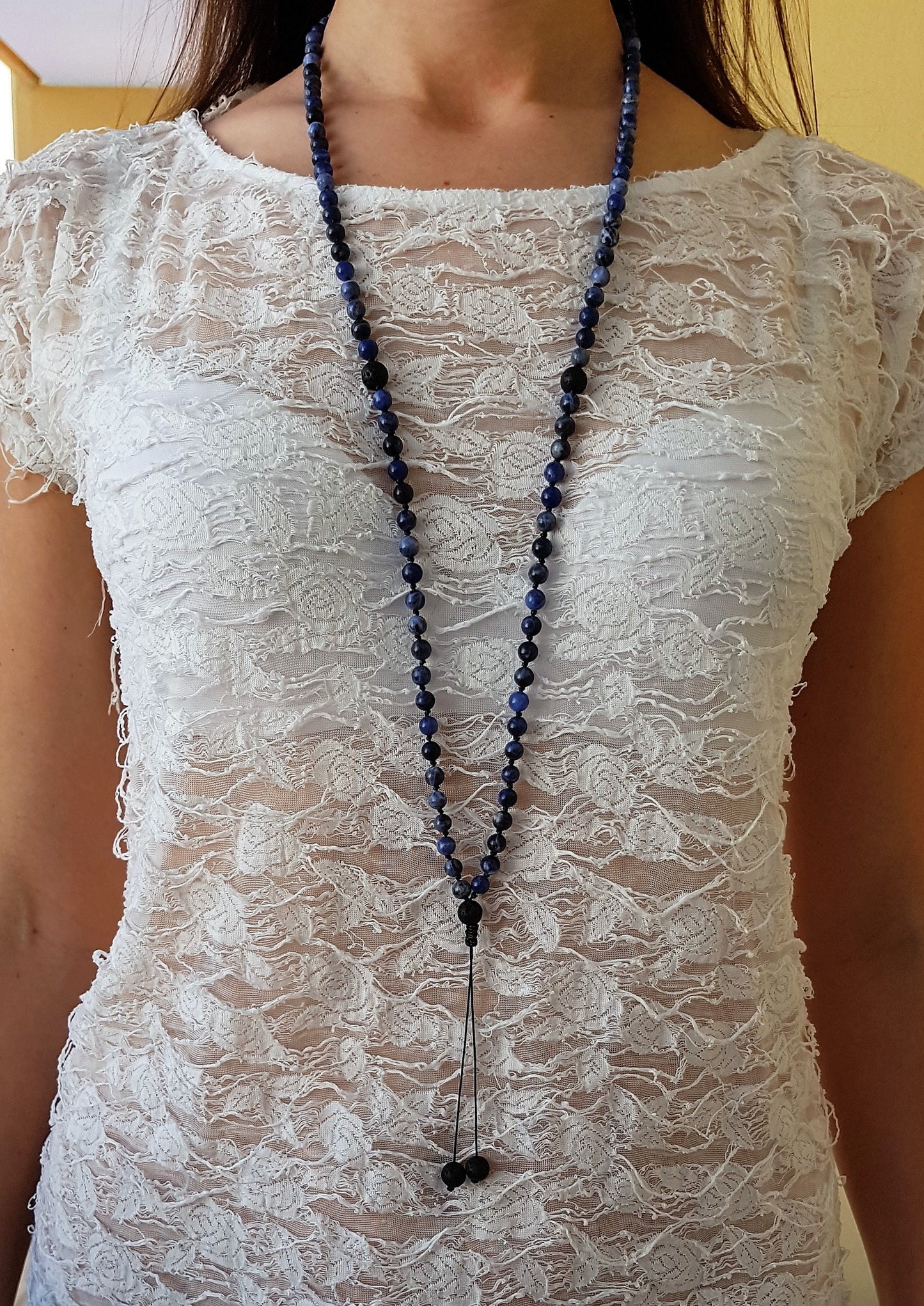 Sodalite Mala, Volcanic rock Mala, 108 Mala, 108 Mala Necklace, 108 Mala Bracelet, 108 Men Mala, 108 Mala Beads, 108 Prayer Beads, 108 Women