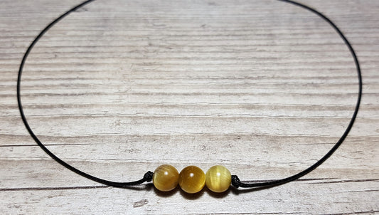 Tigers Eye Choker, Gemstone Choker, Boho Choker, Bohemian Choker, Thin Black Choker, Cute Choker, Choker Necklace, Simple Black Choker