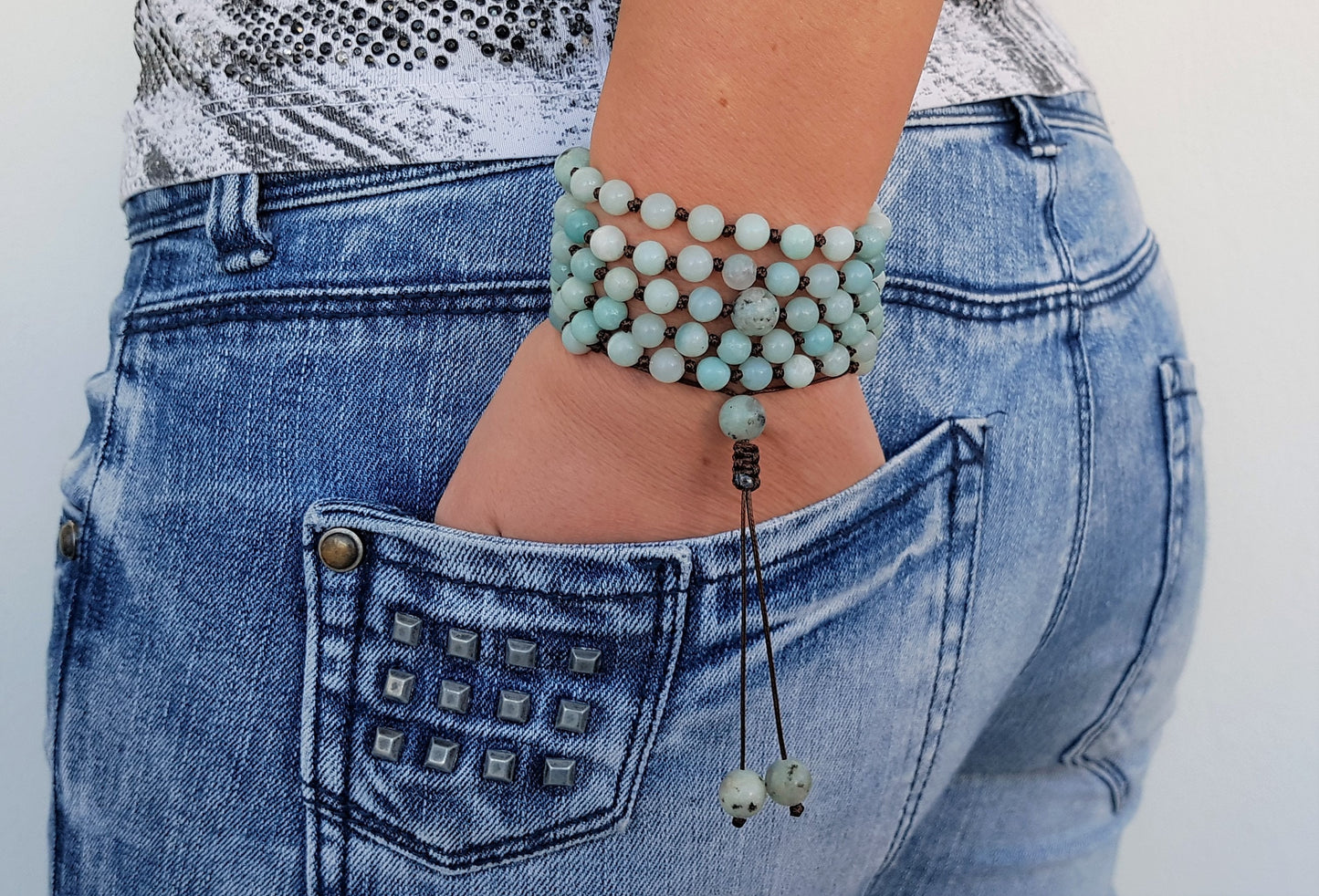 Amazonite Mala, Kiwi Jasper Mala, 108 Mala, 108 Mala Necklace, 108 Mala Bracelet, 108 Men Mala, 108 Mala Beads, 108 Prayer Beads, 108 Women