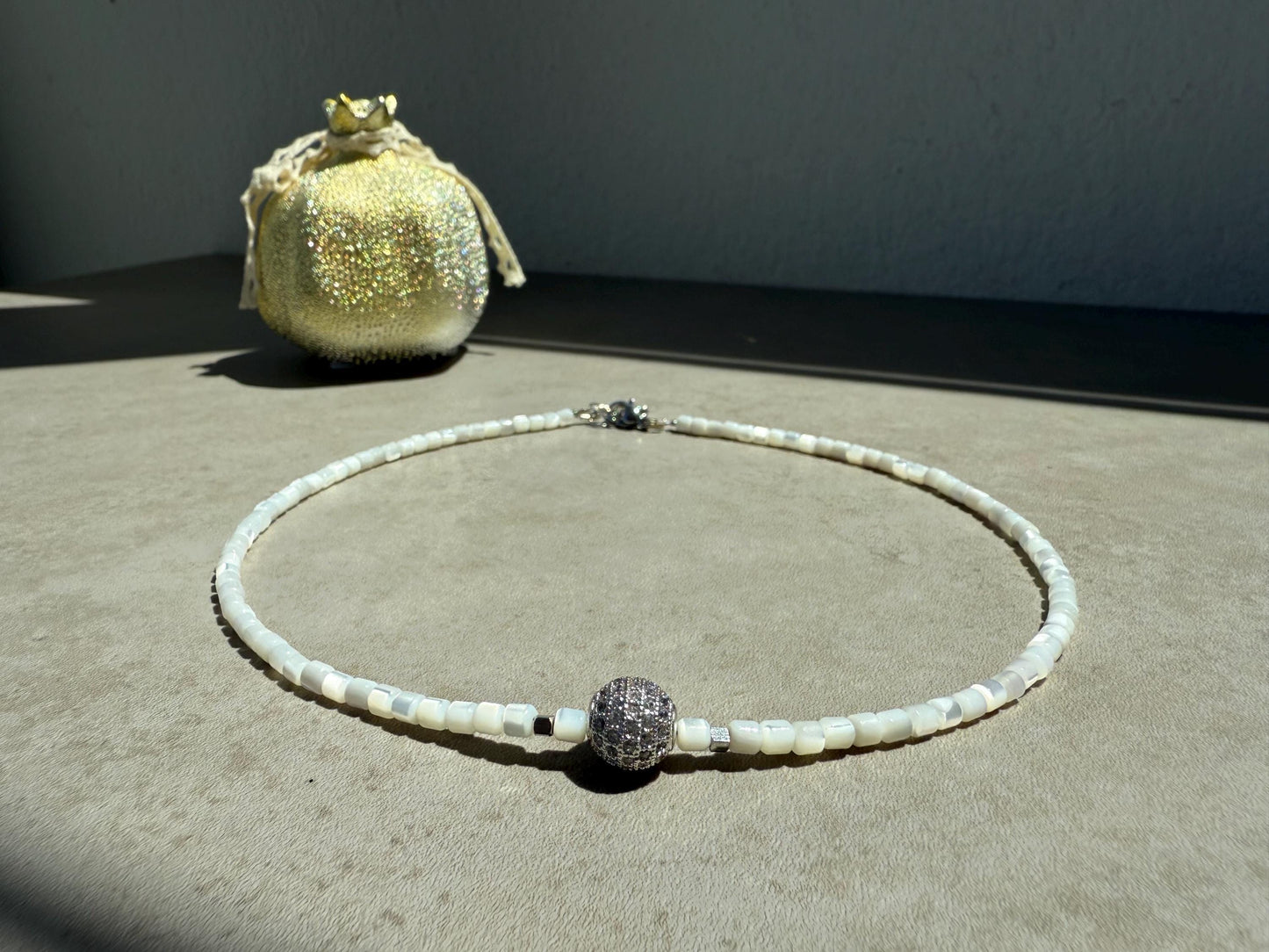 Shell Necklace, Natural Stone, Mothers Day, Elegant Necklace, Bride Necklace, Bridesmaids necklace, White Pearl Necklace, White Shell
