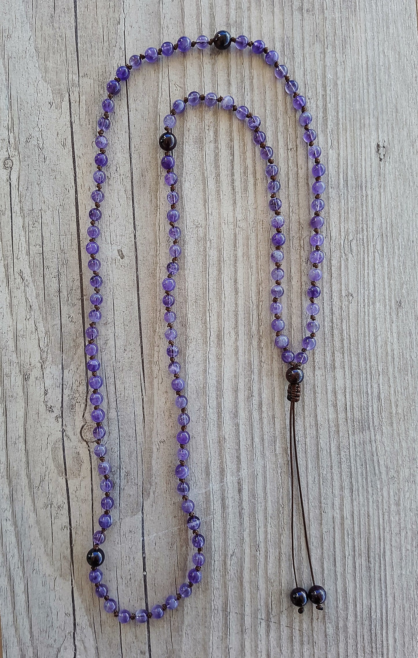 Amethyst Mala, Garnet Mala, 108 Mala, 108 Mala Bracelet, Purple Mala Beads, 108 Mala Beads, 108 Prayer Beads, Boho Necklace, Knotted Mala