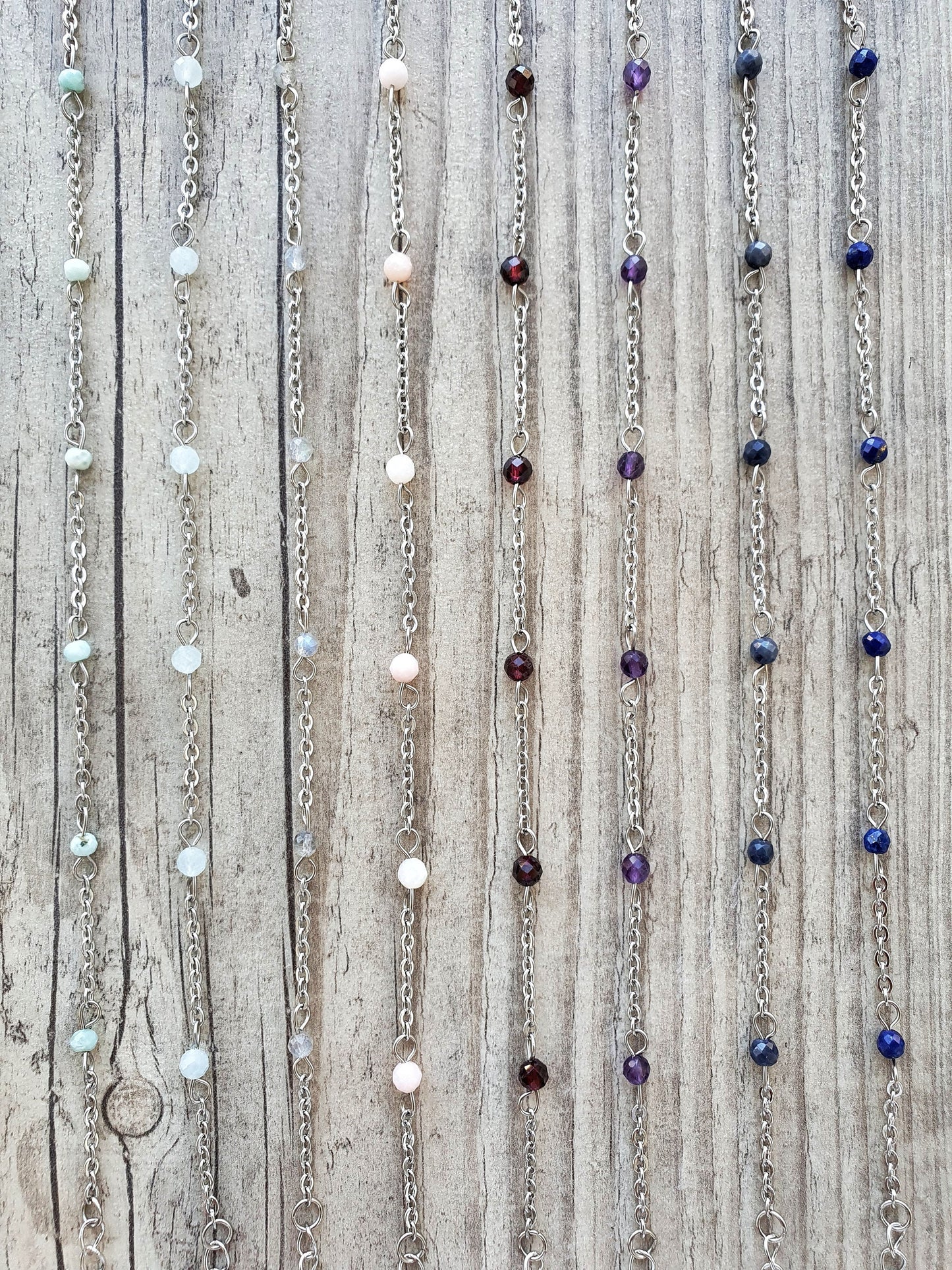 Silver Anklet, Crystal Anklet, Gemstone Anklet, Ankle Bracelet, Boho Anklet, Beach Anklet, Summer Anklet, Beaded Anklet, Bead Anklet, Chain