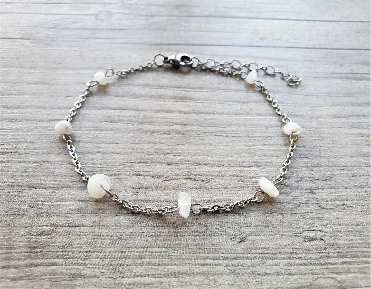 Moonstone Anklet, Gold Anklet, Silver Anklet, Crystal Anklet, Gemstone Anklet, Ankle Bracelet, Boho Anklet, Beach Anklet, Summer Anklet