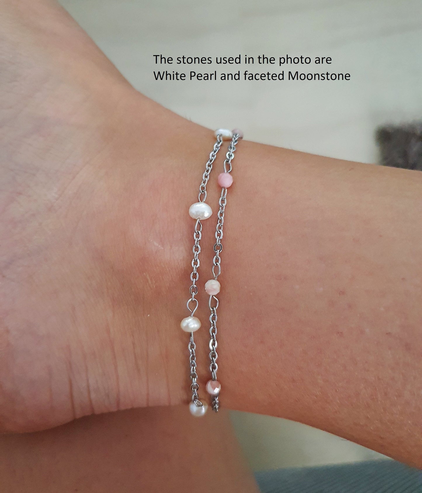Silver Anklet, Crystal Anklet, Gemstone Anklet, Ankle Bracelet, Boho Anklet, Beach Anklet, Summer Anklet, Beaded Anklet, Bead Anklet, Chain