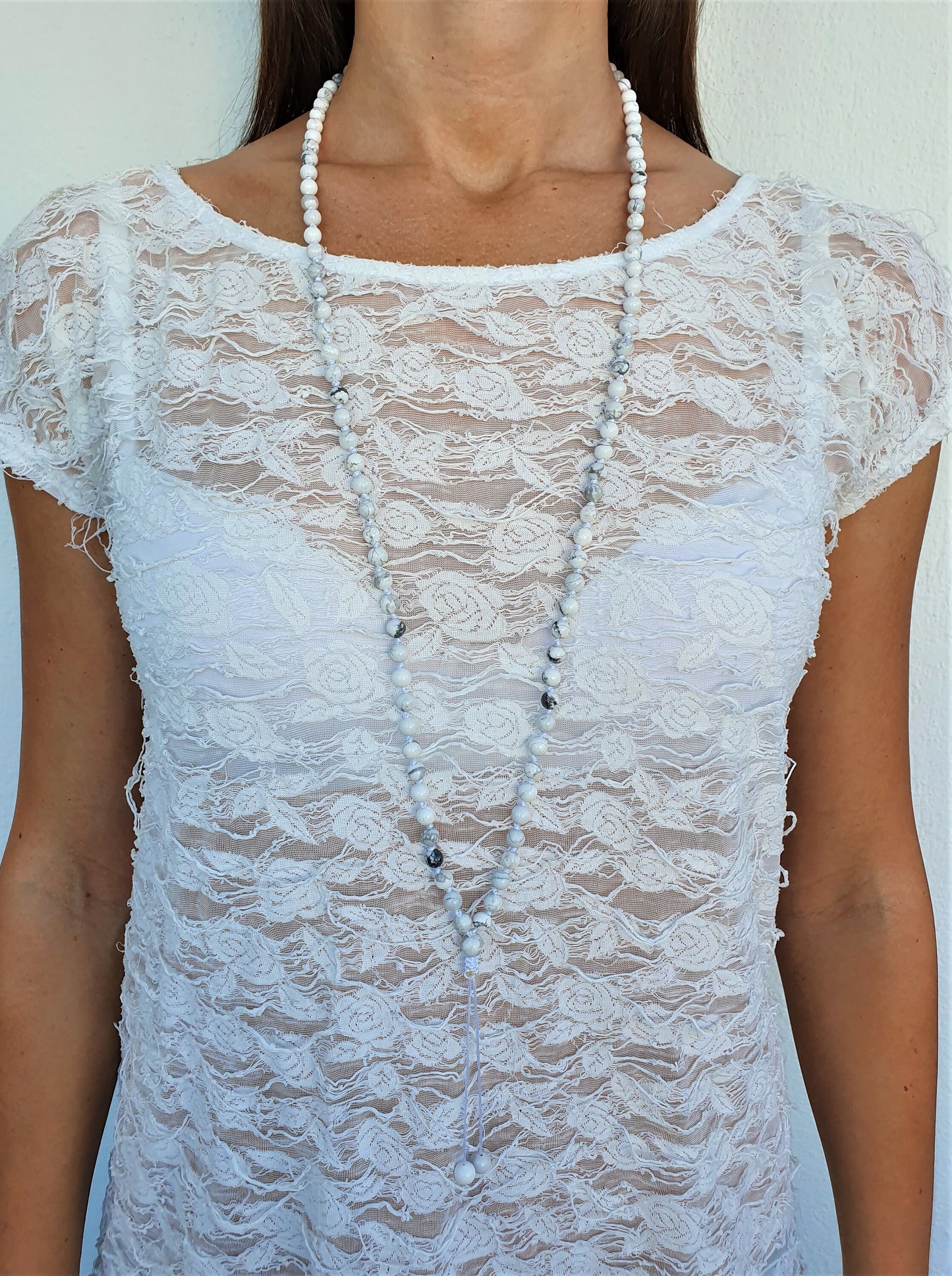 Howlite Mala, 108 Mala, 108 Mala Necklace, 108 Mala Bracelet, 108 Men Mala, 108 Mala Beads, 108 Prayer Beads, 108 Women Mala, Boho Necklace