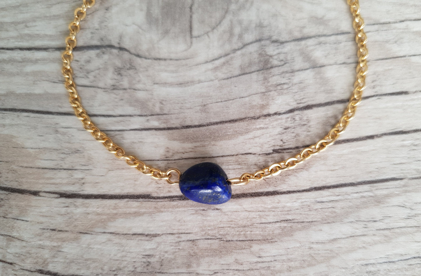 Lapis Lazuli Anklet, Gold Anklet, Silver Anklet, Blue Anklet, Ankle Bracelet, September Birthstone, Crystal Anklet, Gemstone Anklet