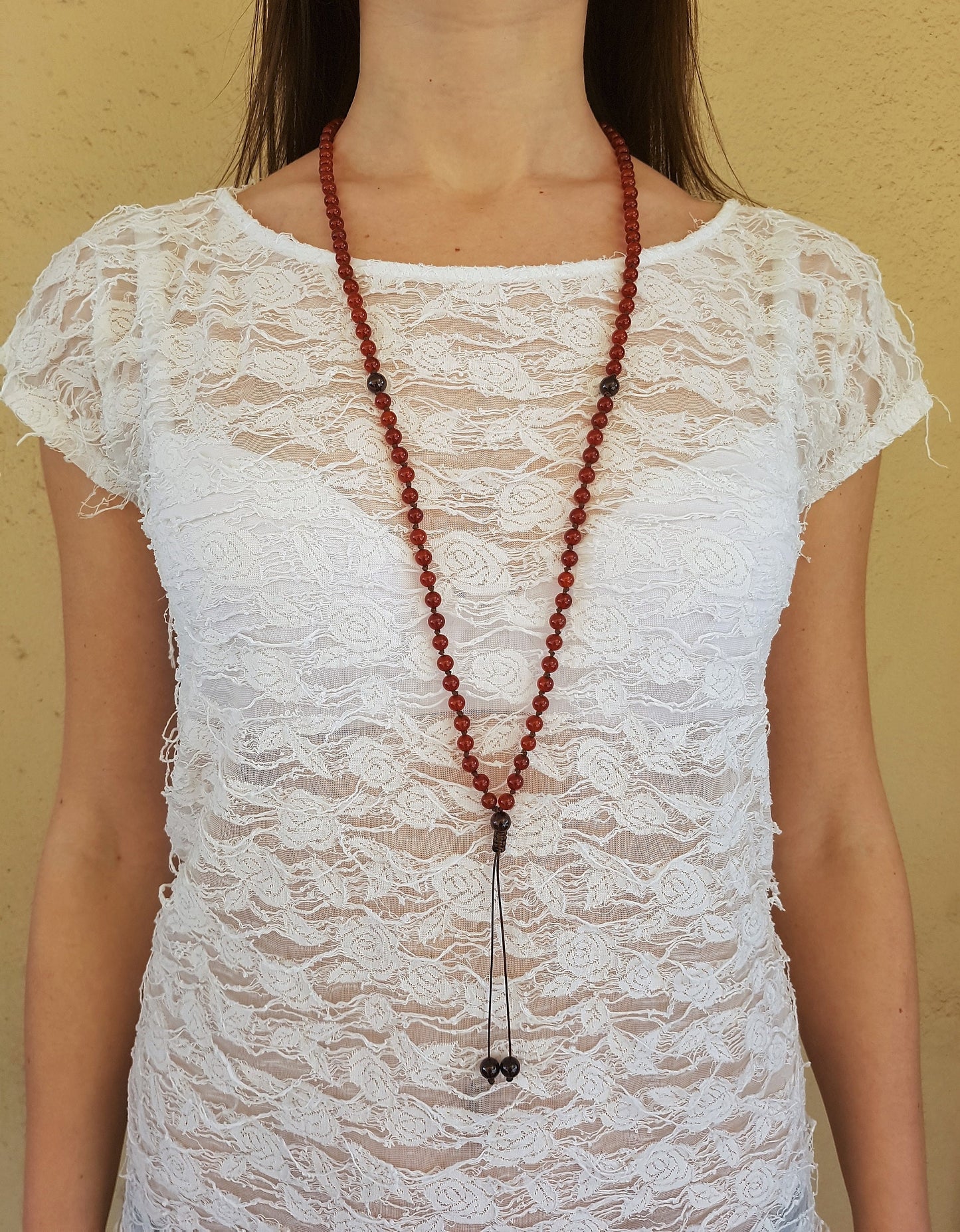 Carnelian Mala, Garnet Mala, 108 Mala, 108 Mala Bracelet, Red Mala Beads, 108 Mala Beads, 108 Prayer Beads, Boho Necklace, Knotted Mala Bead