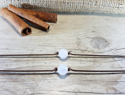 Rose Quartz Choker, Quartz Choker, Crystal Choker, Single Bead Choker, Boho Choker, Bohemian Choker, Crystal Necklace, Pink Bead Choker