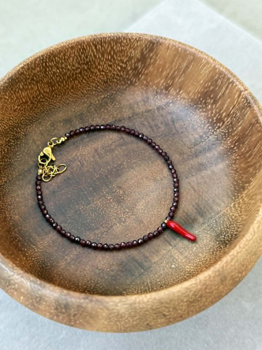 Taurus Bracelet, Garnet Bracelet, Chili Pepper Bracelet