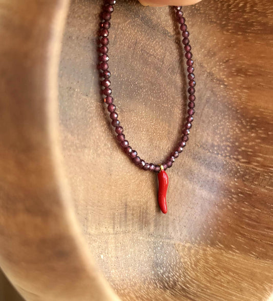 Taurus Bracelet, Garnet Bracelet, Chili Pepper Bracelet