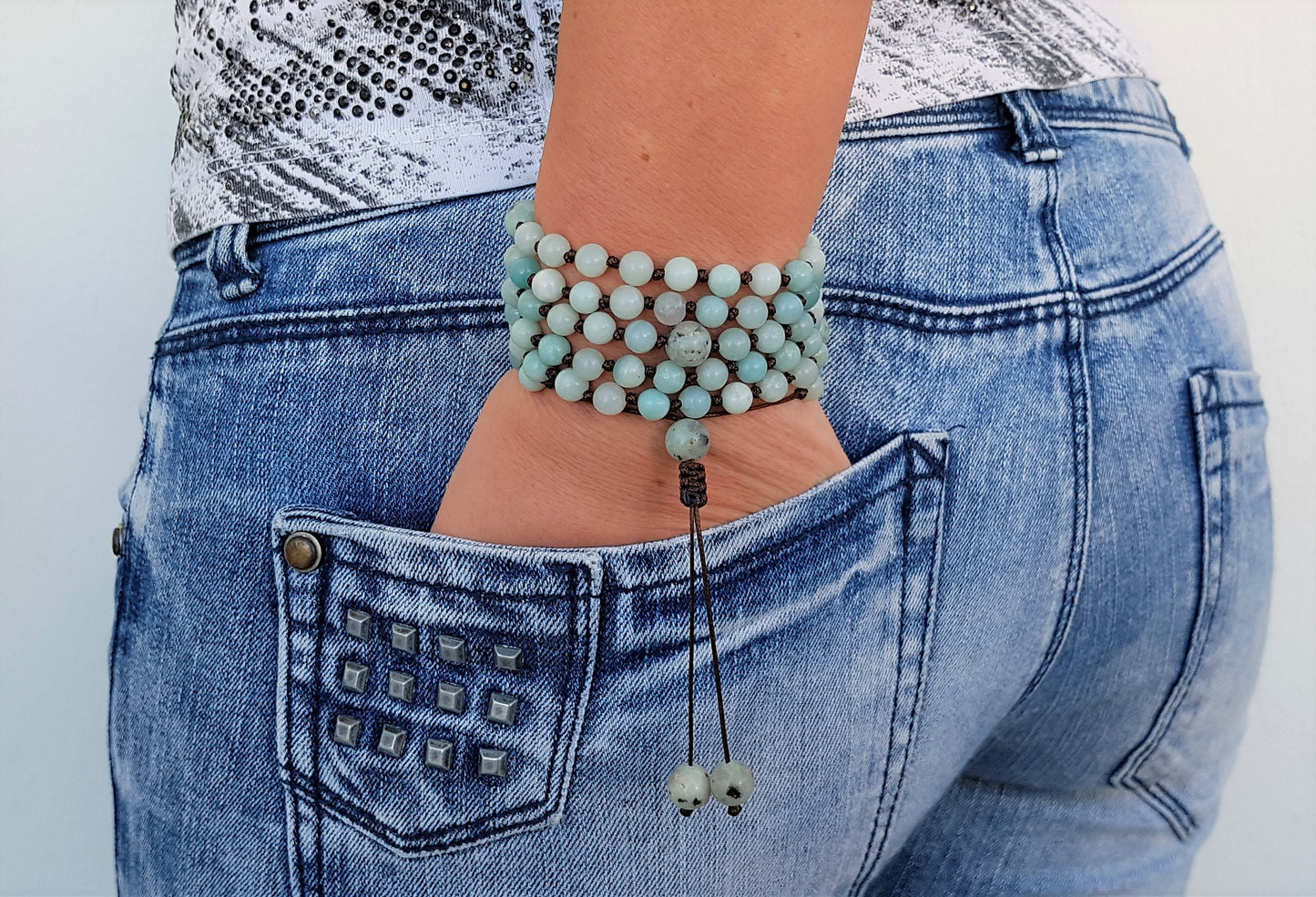 Amazonite Mala, Kiwi Jasper Mala, 108 Mala, 108 Mala Necklace, 108 Mala Bracelet, 108 Men Mala, 108 Mala Beads, 108 Prayer Beads, 108 Women