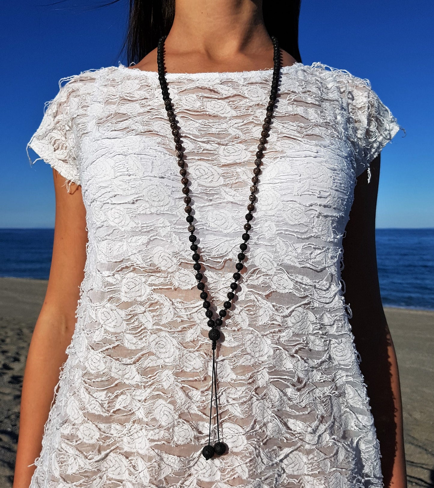 Jasper Mala, Volcanic rock Mala, 108 Mala, 108 Mala Bracelet, Mens Mala, 108 Mala Beads, 108 Prayer Beads, Boho Necklace, Knotted Mala Beads