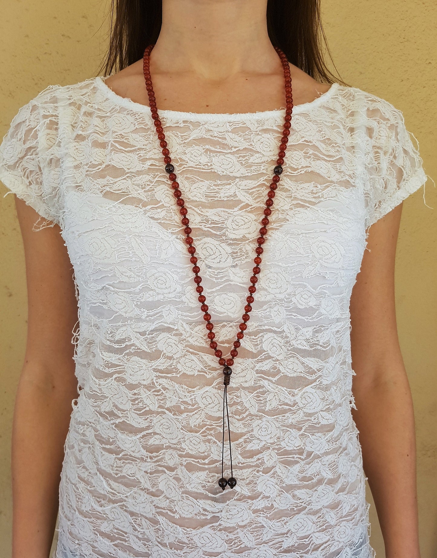 Carnelian Mala, Garnet Mala, 108 Mala, 108 Mala Bracelet, Red Mala Beads, 108 Mala Beads, 108 Prayer Beads, Boho Necklace, Knotted Mala Bead