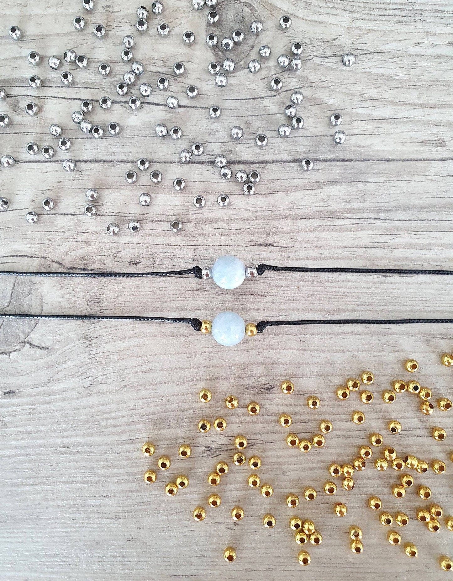 Aquamarine Choker, Aquamarine Necklace, Gold Plated Beads, Steel Beads, Gemstone Choker, Gemstone Necklace, Cord Necklace, Minimalistic Jewe