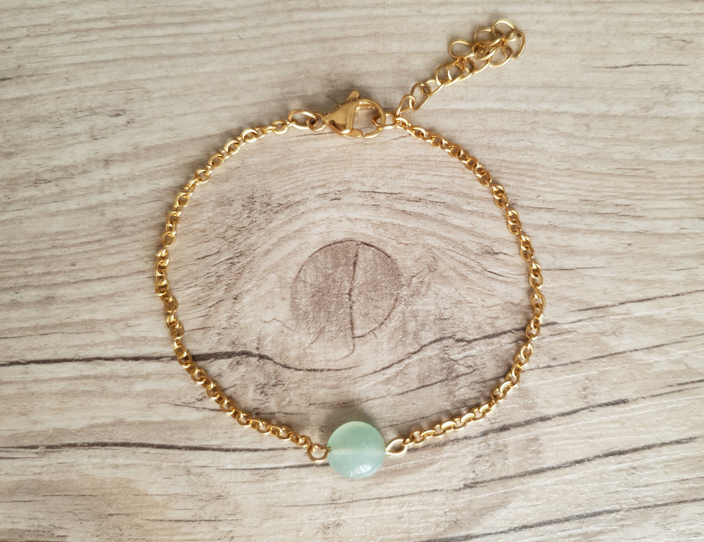 Aventurine Anklet, Gold Anklet, Silver Anklet, Green Anklet, Ankle Bracelet, August Birthstone, Crystal Anklet, Gemstone Anklet, Birthday
